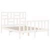 vidaXL Bed Frame without Mattress White Small Double Solid Wood Pine