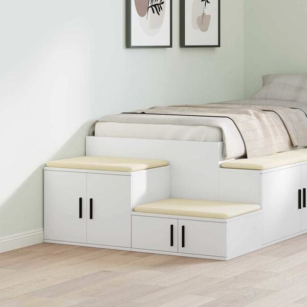 vidaXL Storage Cabinet 2 pcs White 103 x 41 x 40 cm Engineered Wood