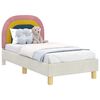 vidaXL Toddler Bed Frame with Headboard Cream 70 x 140 cm Velvet