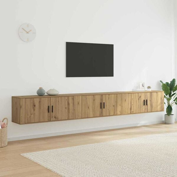 vidaXL Wall-mounted TV Cabinet Set Artisan Oak Engineered Wood