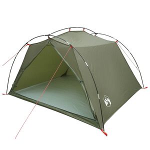 vidaXL Tunnel Tent Olive Green 4-Person 185T Polyester with PU Coating