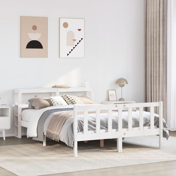 vidaXL Bed Frame without Mattress White 160x200 cm Solid Wood Pine
