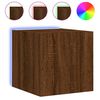 vidaXL TV Wall Cabinets with LED Lights 2 pcs Brown Oak 30.5x35x30 cm