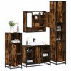 vidaXL 4&nbsp;Piece Bathroom Furniture Set&nbsp;Smoked Oak Engineered Wood