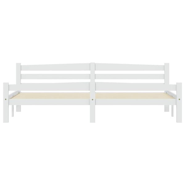 vidaXL Bed Frame without Mattress White Solid Pinewood 200x200 cm