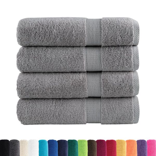vidaXL Premium Hand Towels "SOLUND" 4 pcs Grey 50x100 cm 600 gsm