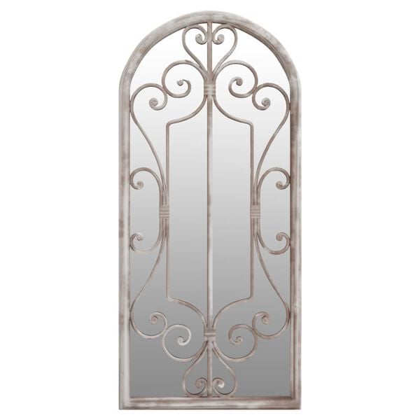 vidaXL Garden Mirror Sand 100x45 cm Iron for Outdoor Use