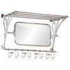vidaXL Luggage Rack with Coat Hangers & Mirror Wall Mounted Aluminium