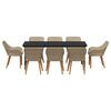 vidaXL Garden Dining Set with Cushion 9 pcs Beige Poly Rattan