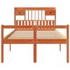 vidaXL Bookcase Bed without Mattress Wax Brown 135x190 cm Doouble Solid Wood Pine