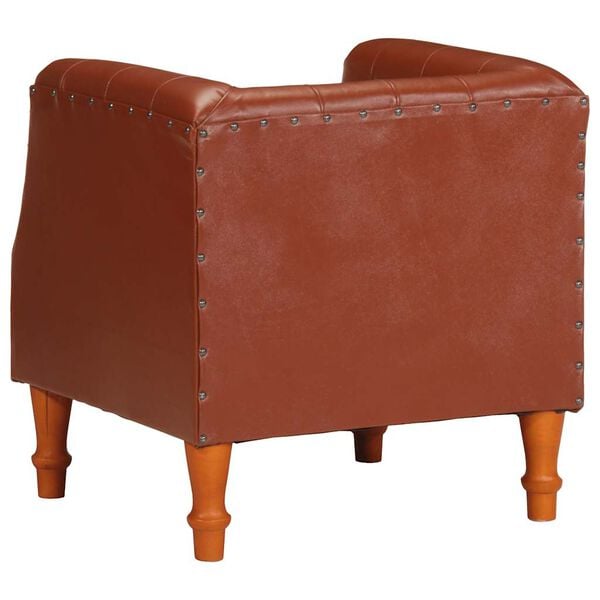 vidaXL Armchair Brown Real Leather