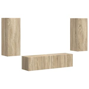 vidaXL TV Cabinet Set Wall-mounted 2 pcs Sonoma Oak Engineered Wood