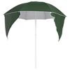 vidaXL Beach Parasol with Side Walls Green 215 cm
