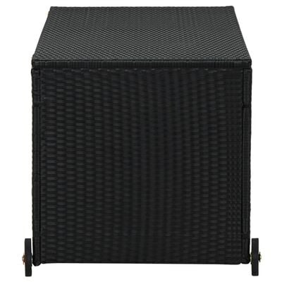 vidaXL Garden Storage Box Black 120x65x61 cm Poly Rattan
