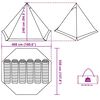vidaXL Family Tent Tipi 6-Person Grey and orange Waterproof