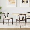 vidaXL Dining Chair 2 pcs Light Brown and Light Solid Rubber Wood