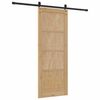 vidaXL Sliding Door Natural and Black 78 x 202 cm Solid Pine Wood