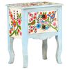 vidaXL Hand Painted Bedside Cabinet 40x30x50 cm Solid Mango Wood