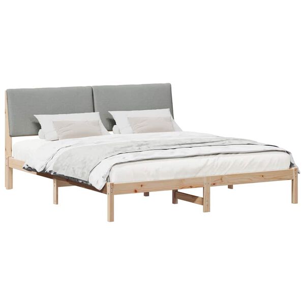 vidaXL Bed frame Brown and light grey 180 x 200 cm Solid pine wood