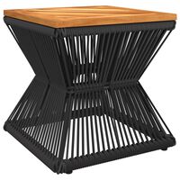 vidaXL Coffee Table with Wire Base Black 38x38x38 cm Solid Wood Acacia