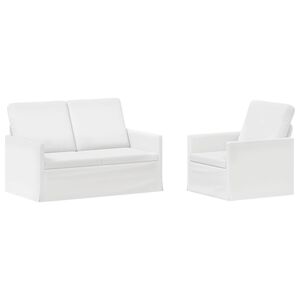 vidaXL Sofa Set 2 pcs White Fabric