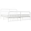 vidaXL Metal Bed Frame without Mattress with Footboard White 193x203cm