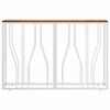 vidaXL Console Table Silver Stainless Steel and Solid Wood Acacia