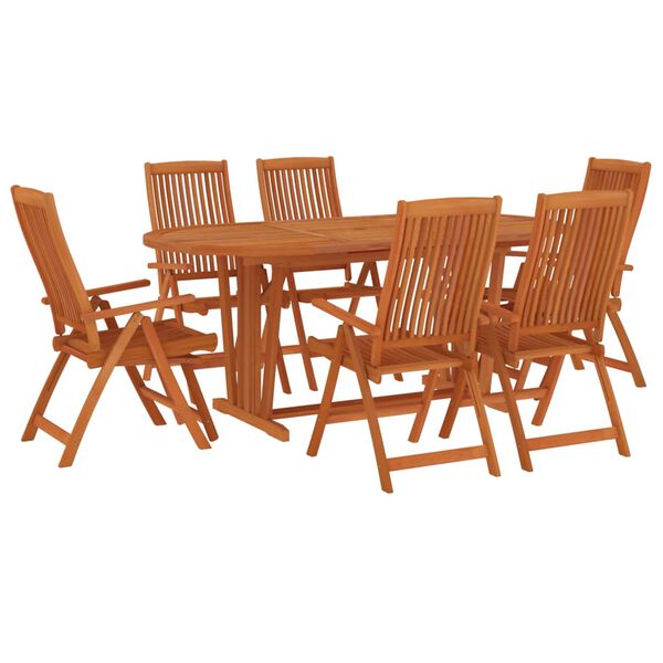 vidaXL 7 Piece Garden Dining Set Solid Wood Eucalyptus