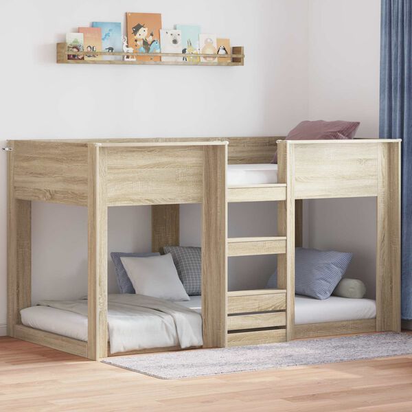 vidaXL Bunk Bed for Kids Sonoma Oak 90 x 200 cm Engineered Wood