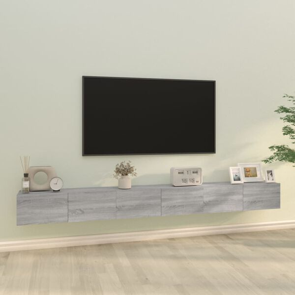 vidaXL 3 Piece TV Cabinet Set Grey Sonoma Engineered Wood