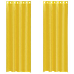 vidaXL Voile Curtains with Grommets 2 pcs Yellow