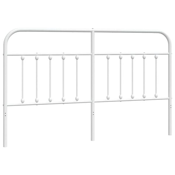 vidaXL Metal Replace Headboard White 160 cm