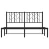 vidaXL Metal Bed Frame without Mattress with Headboard Black 140x190cm