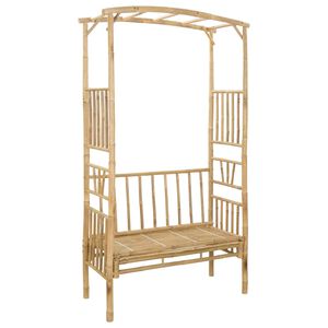 vidaXL Garden Arch with Bench 115 x 50 x 205 cm Bamboo