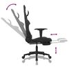 vidaXL Gaming Chair with Footrest Black and White Fabric