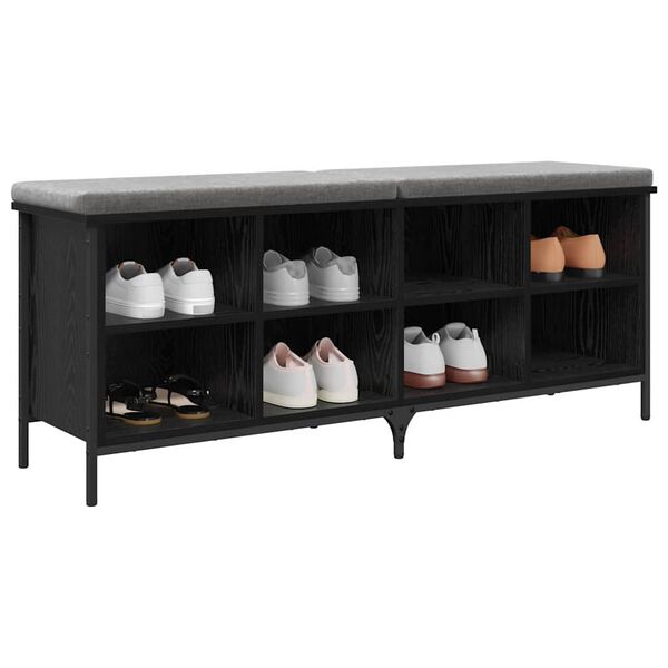 vidaXL Shoe Cabinet with Shelf with Storage Black Oak 131 x 35 x 50 cm