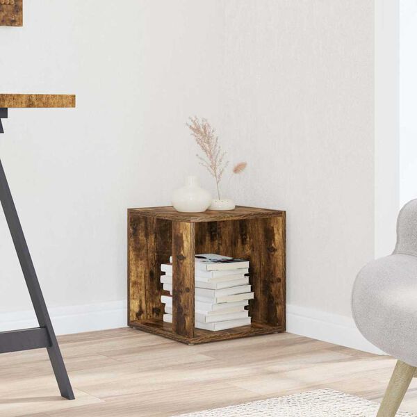 vidaXL Side Table Smoked Oak 33x33x34.5 cm Engineered Wood