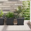 vidaXL Square Flower Pot 6 pcs Black 28.5 x 28.5 x 22 cm Plastic