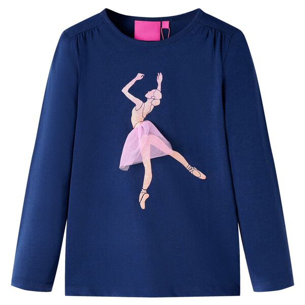 Kids' T-shirt with Long Sleeves Navy 128
