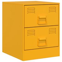 vidaXL Bedside Cabinet Yellow 34.5x39x44 cm Steel