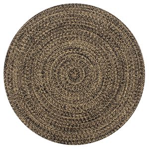 vidaXL Area Rug | Black and natural | Jute and cotton | 90 cm diameter | Durable