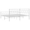 vidaXL Metal Bed Frame without Mattress with Footboard White 180x200cm