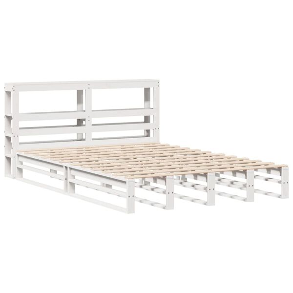vidaXL Bed Frame without Mattress White 120x190 cm Small Double Solid Wood Pine