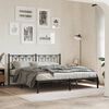 vidaXL Metal Bed Frame without Mattress with Headboard Black 183x213cm