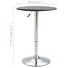 vidaXL Bar Table Black &Oslash;60 cm MDF