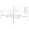 vidaXL Metal Bed Frame without Mattress with Footboard White 90x190cm