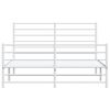 vidaXL Metal Bed Frame without Mattress with Footboard White 120x200cm
