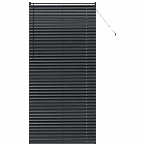 vidaXL Window Blind with Curtains Manual Black Aluminium
