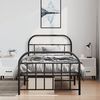 vidaXL Metal Bed Frame without Mattress with Footboard Black 100x190cm