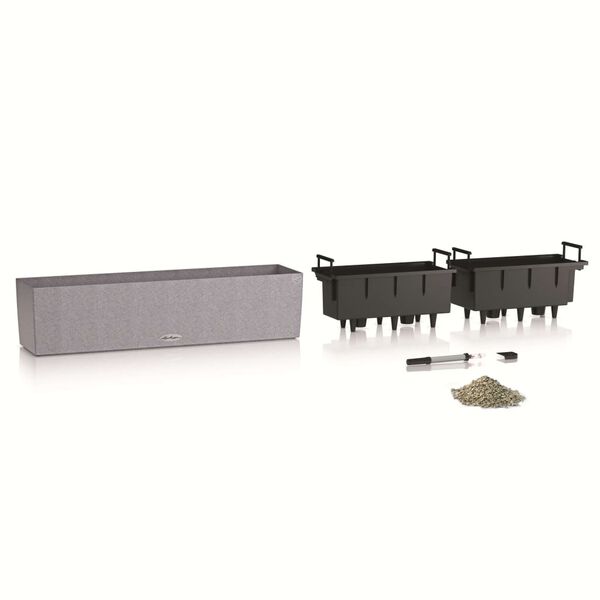 LECHUZA Planter BALCONERA Stone 80 ALL-IN-ONE Grey
